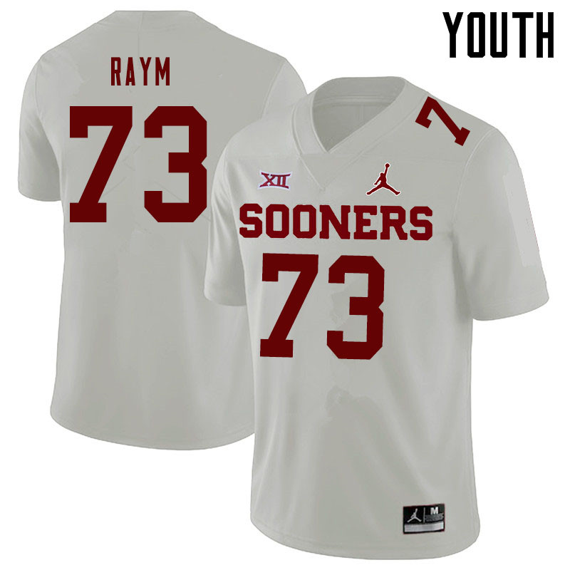 Jordan Brand Youth #73 Andrew Raym Oklahoma Sooners College Football Jerseys Sale-White - Click Image to Close